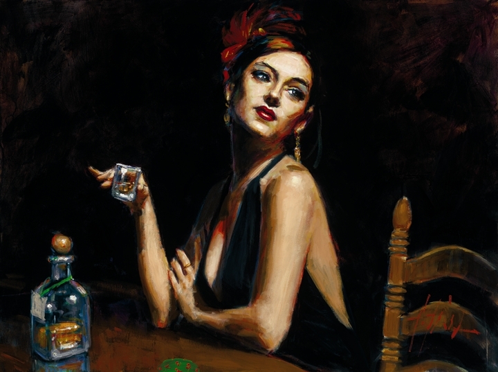 Fabian Perez The Singer with Tequila Glass